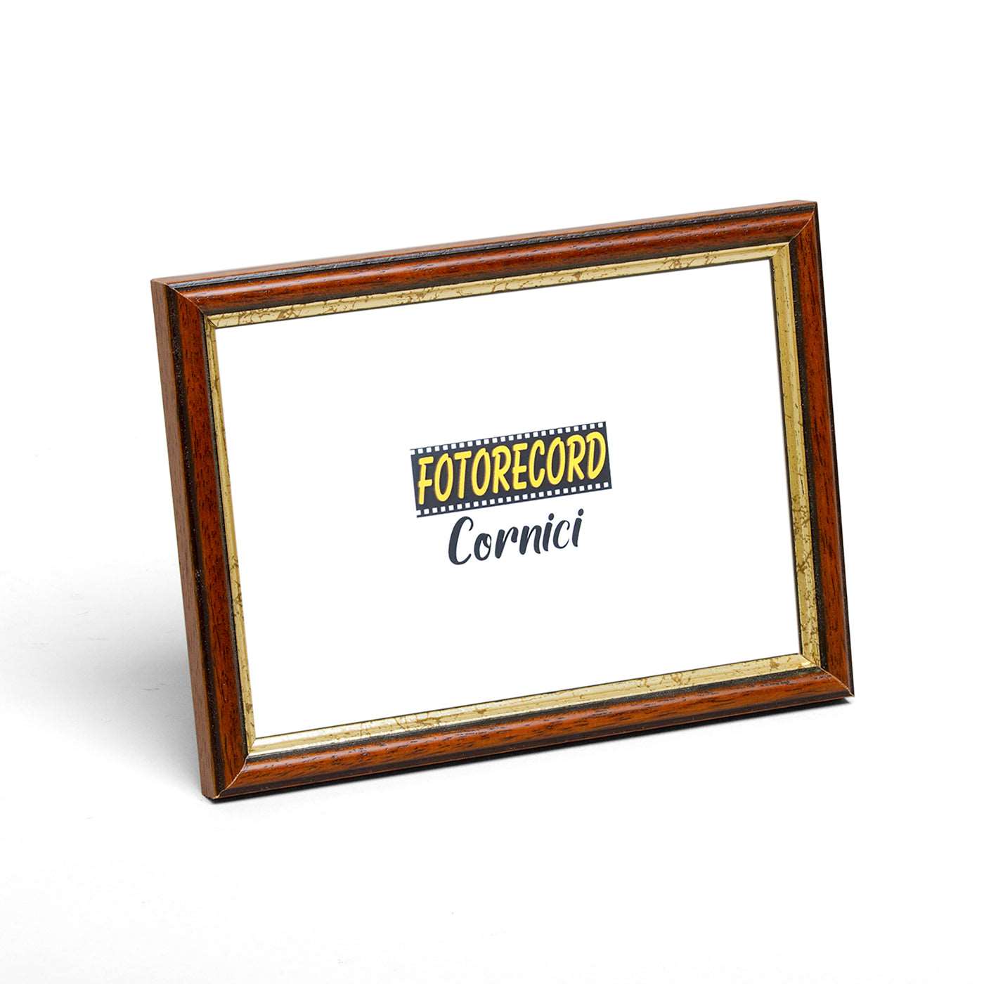 Cornice portafoto in legno anticato con filo oro - A2301FO Fotorecord