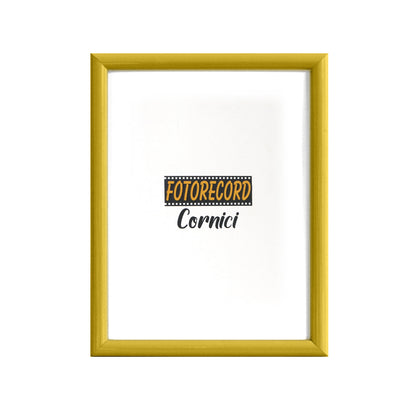 Cornice portafoto in legno laccato giallo con angoli arrotondati - A21502GI Fotorecord