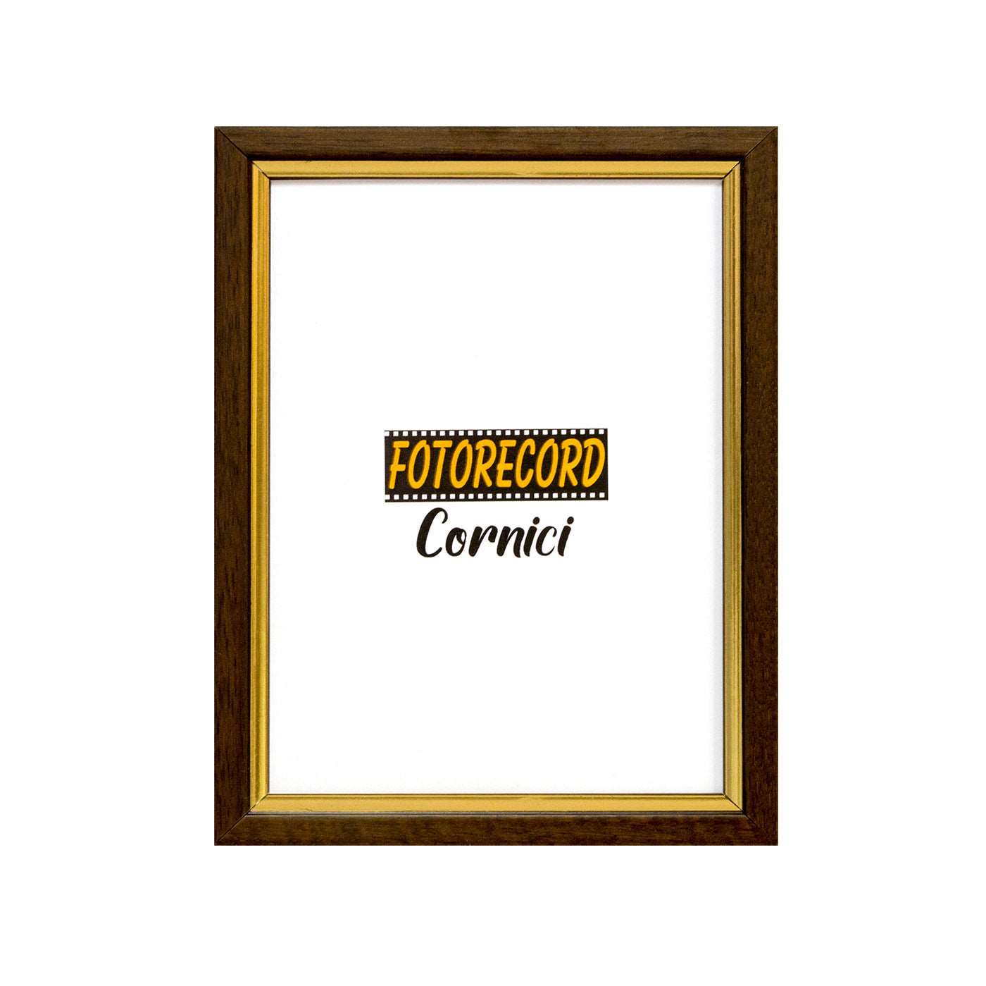 Cornice portafoto in noce con filo oro - A115FO Fotorecord