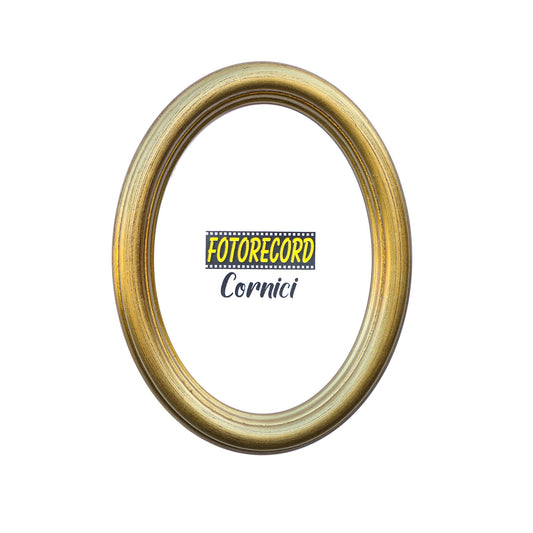 Cornice portafoto ovale in oro - FR0110001 Fotorecord