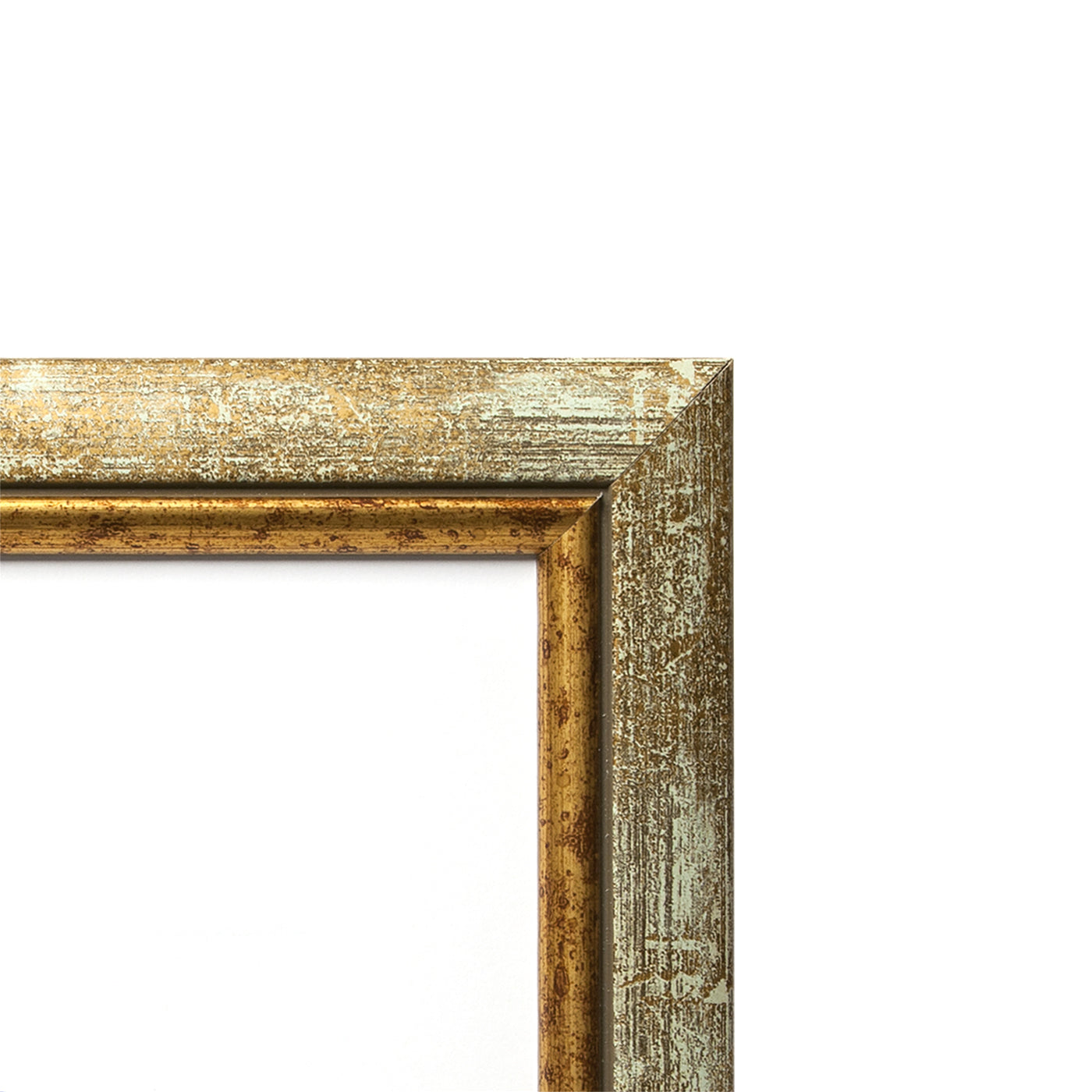 Cornice portafoto sagomata bianca e oro - A2396BIA Fotorecord