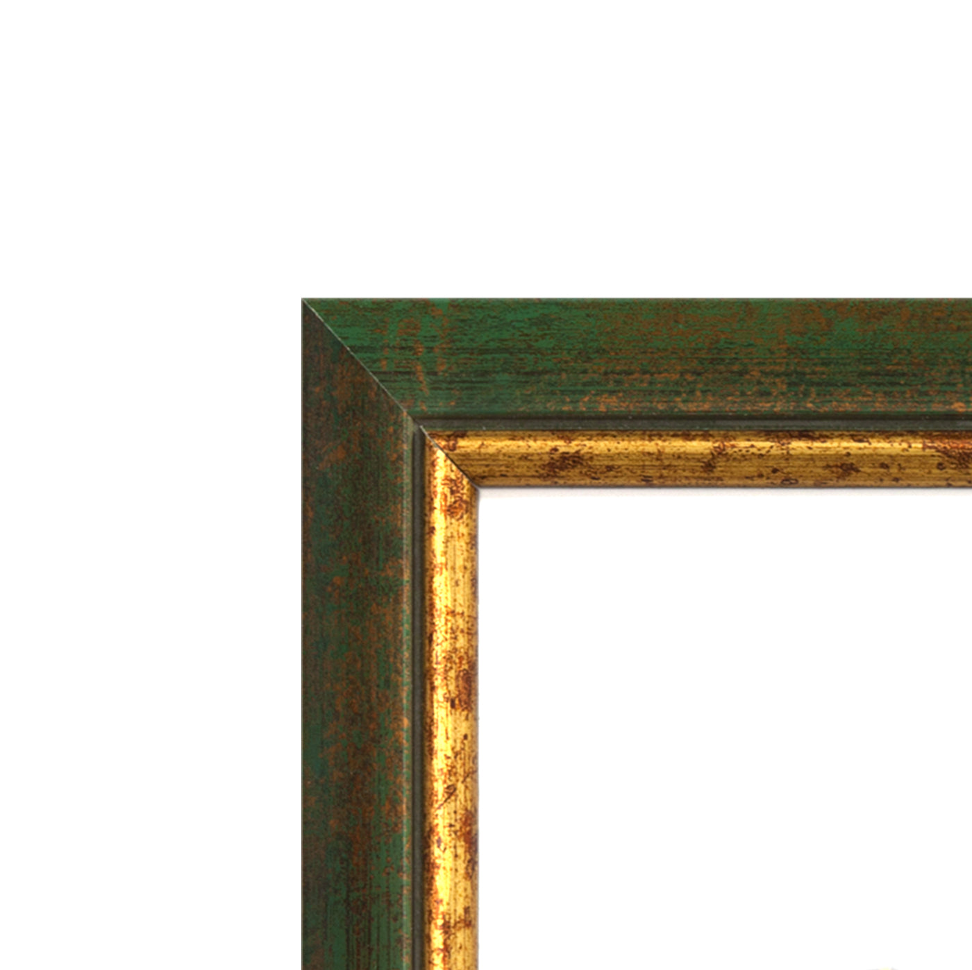 Cornice portafoto sagomata verde e oro - A2396VR Fotorecord