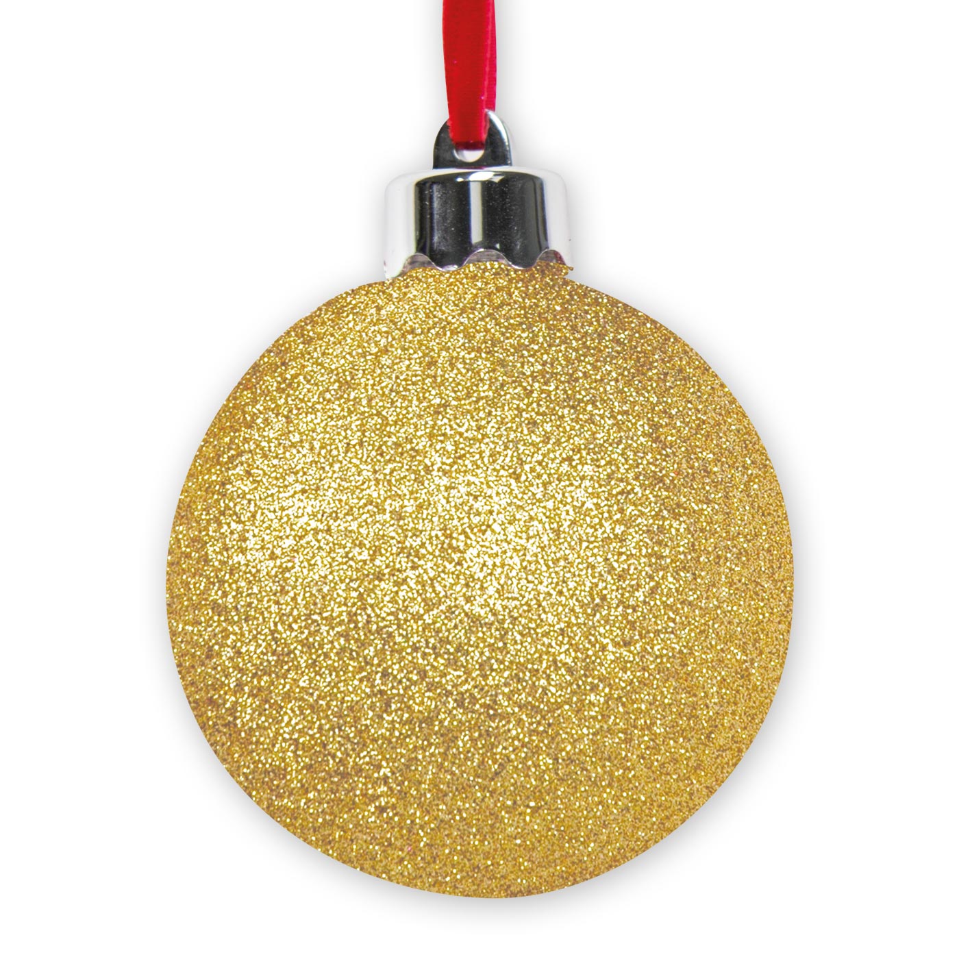 Palla di Natale Glitter Oro con foto personalizzata - FR0302010 Fotorecord