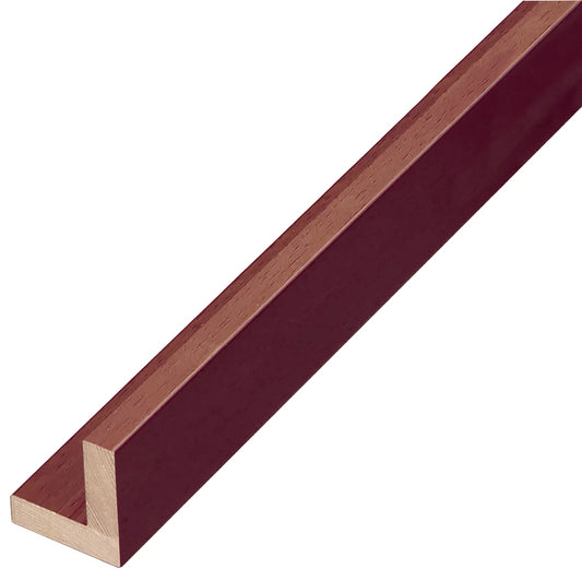 Cornice con asta a L su misura Rosso in Legno Satinato, Stile Moderno — campione dell'asta
