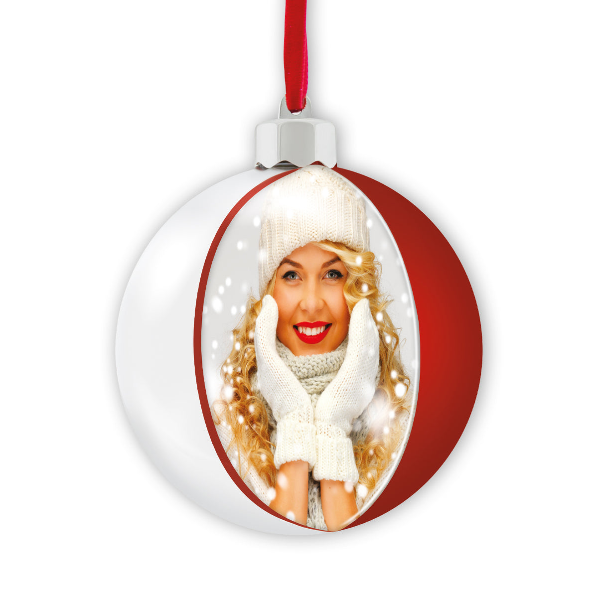 Portafoto Natale Christmas Red Satin 10x10 cm | FRAZ0252