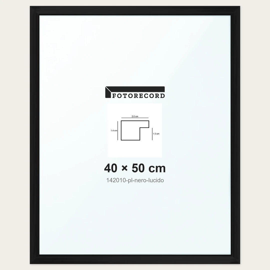 Cornice su misura 40x50 cm — Nero Lucida | 142010-pl-nero-lucido