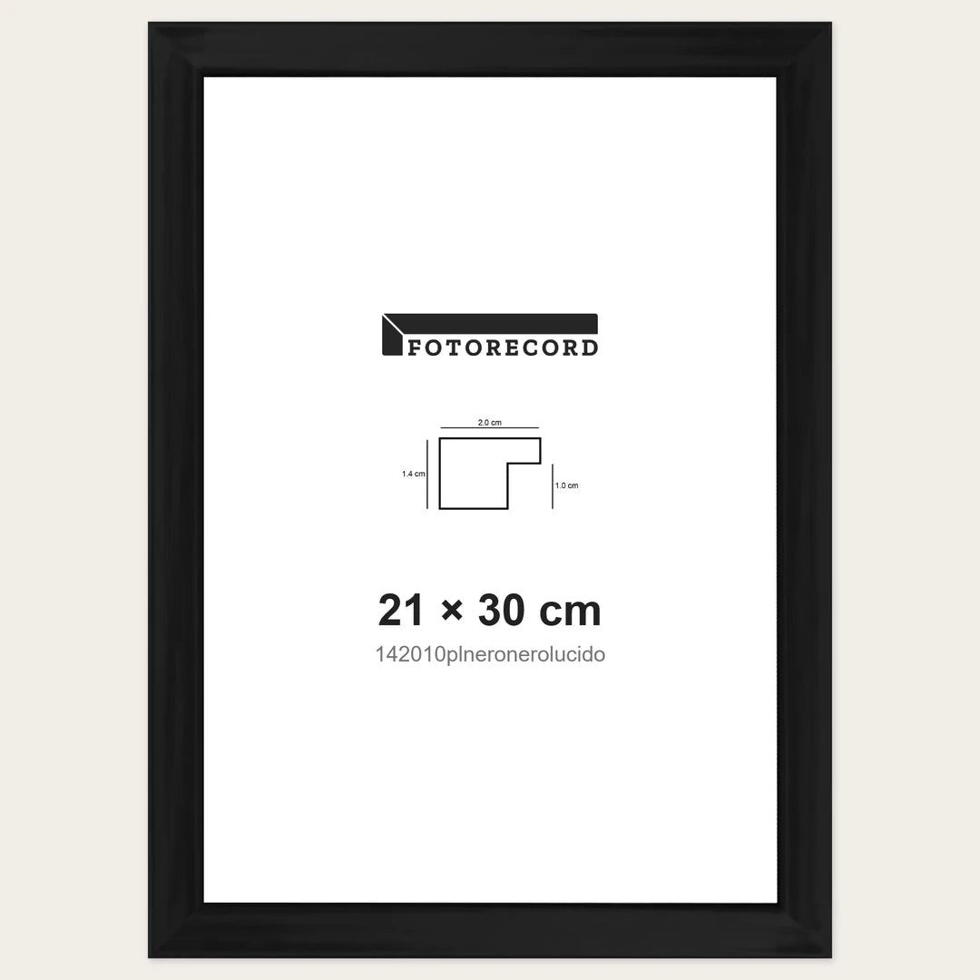 Kit Cornice Completa 21x30 cm — Nero Lucido | 142010plneronerolucido