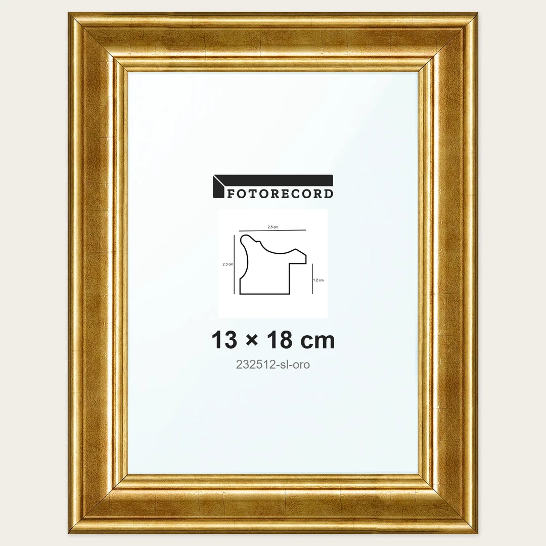 Cornice su misura 13x18 cm — Oro Lucida | 232512-sl-oro