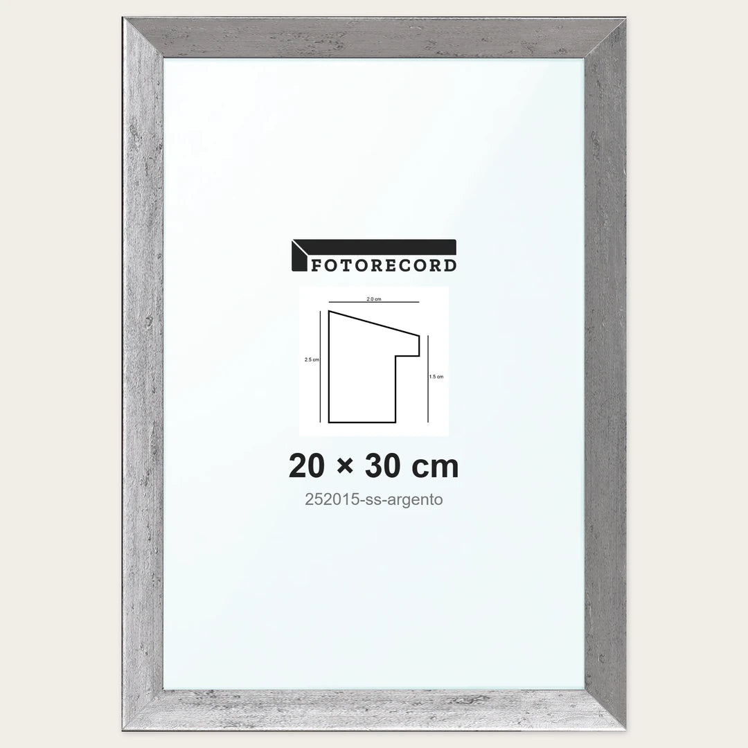 Cornice su misura 20x30 cm — Argento Satinata | 252015-ss-argento