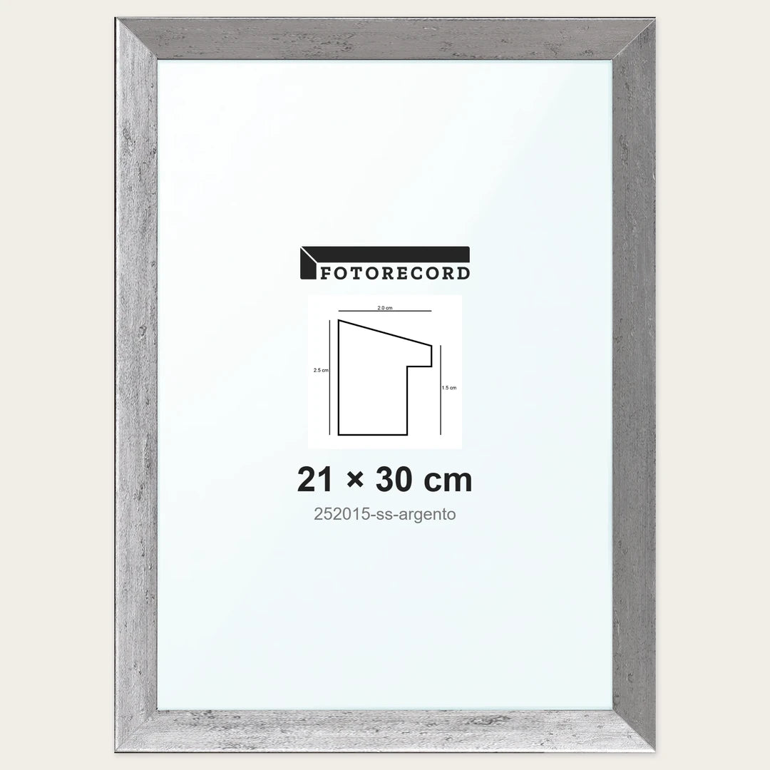 Cornice su misura 21x30 cm — Argento Satinata | 252015-ss-argento