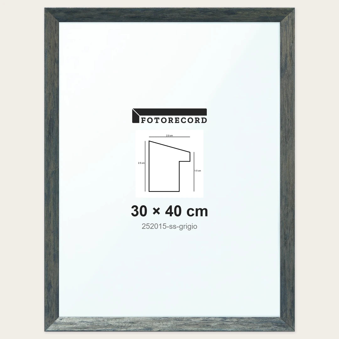 Cornice su misura 30x40 cm — Grigio Satinata | 252015-ss-grigio