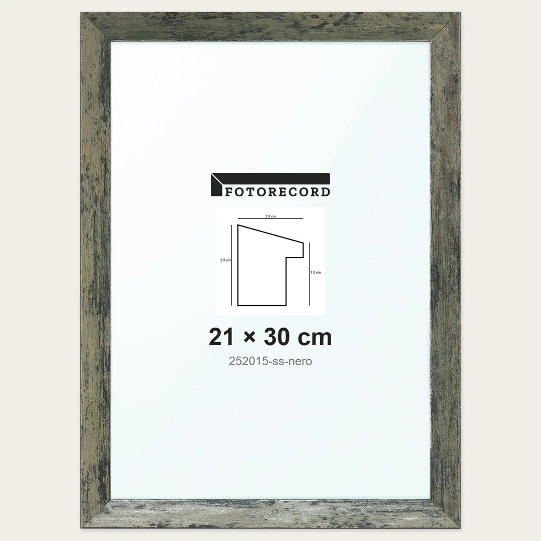 Cornice su misura 21x30 cm — Nero Satinata | 252015-ss-nero