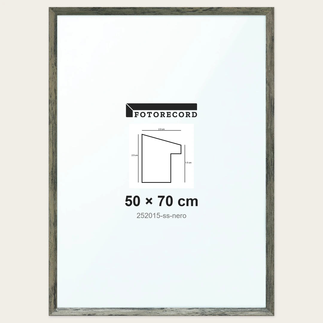 Cornice su misura 50x70 cm — Nero Satinata | 252015-ss-nero