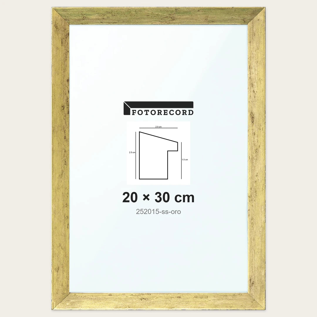 Cornice su misura 20x30 cm — Oro Satinata | 252015-ss-oro