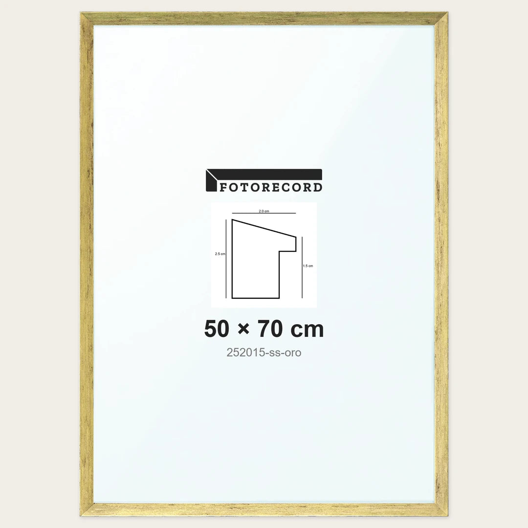 Cornice su misura 50x70 cm — Oro Satinata | 252015-ss-oro