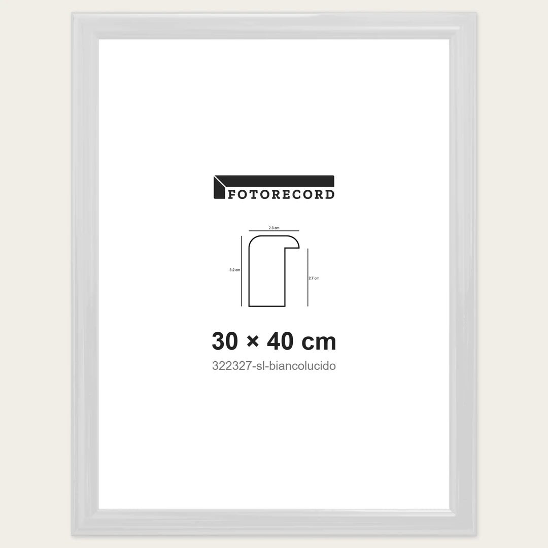 Cornice su misura 30x40 cm — Bianco Lucida | 322327-sl-biancolucido