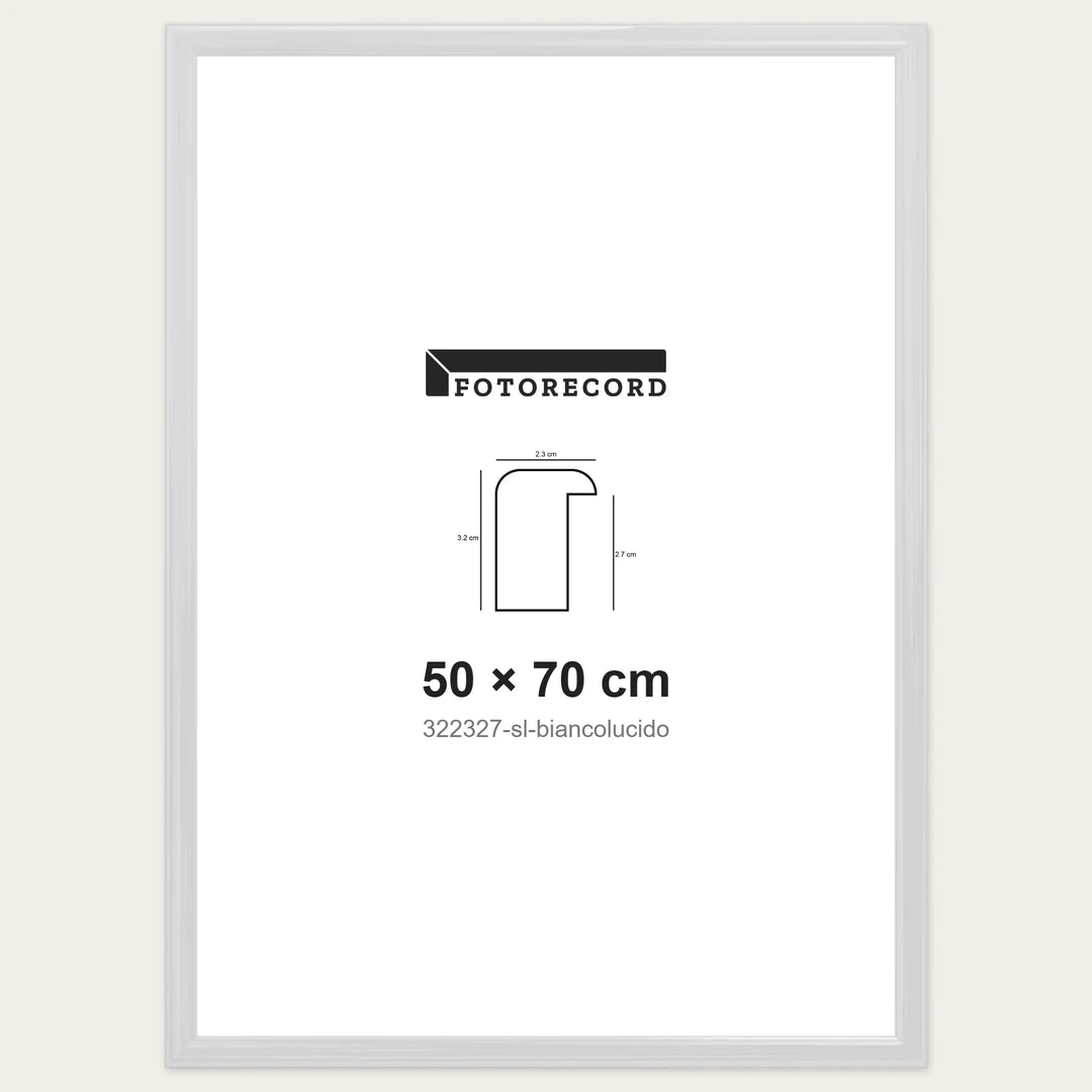 Cornice su misura 50x70 cm — Bianco Lucida | 322327-sl-biancolucido