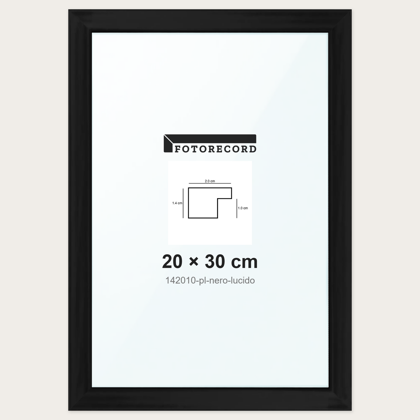 Cornice su misura 20x30 cm -- Nero Lucida | 142010-pl-nero-lucido
