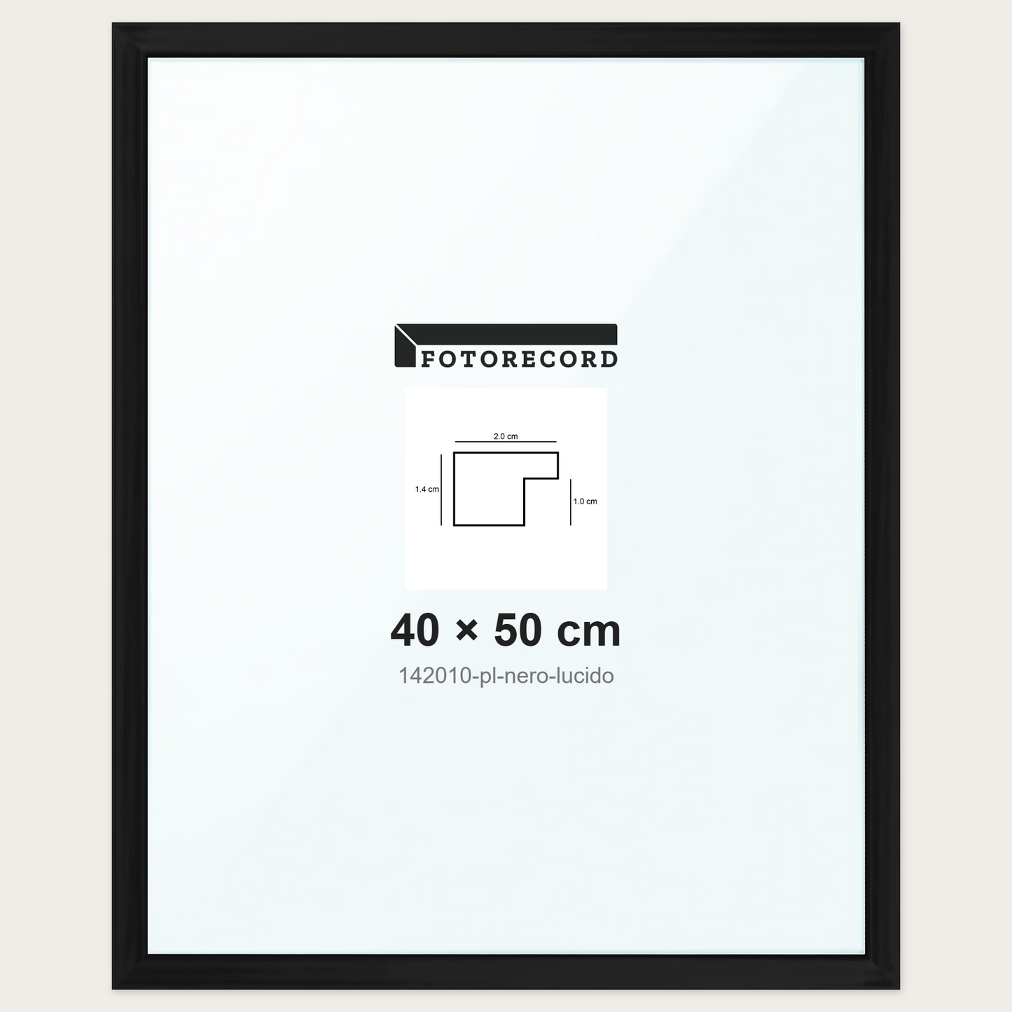 Cornice su misura 40x50 cm -- Nero Lucida | 142010-pl-nero-lucido