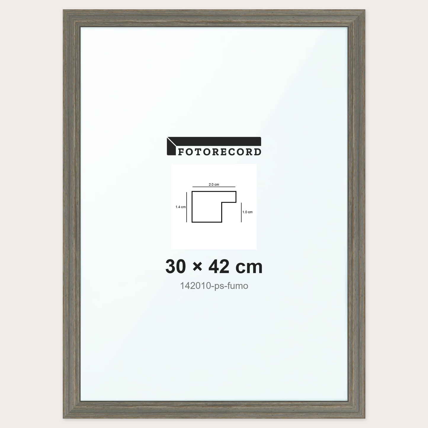 Cornice su misura 30x42 cm -- Grigio Satinata | 142010-ps-fumo