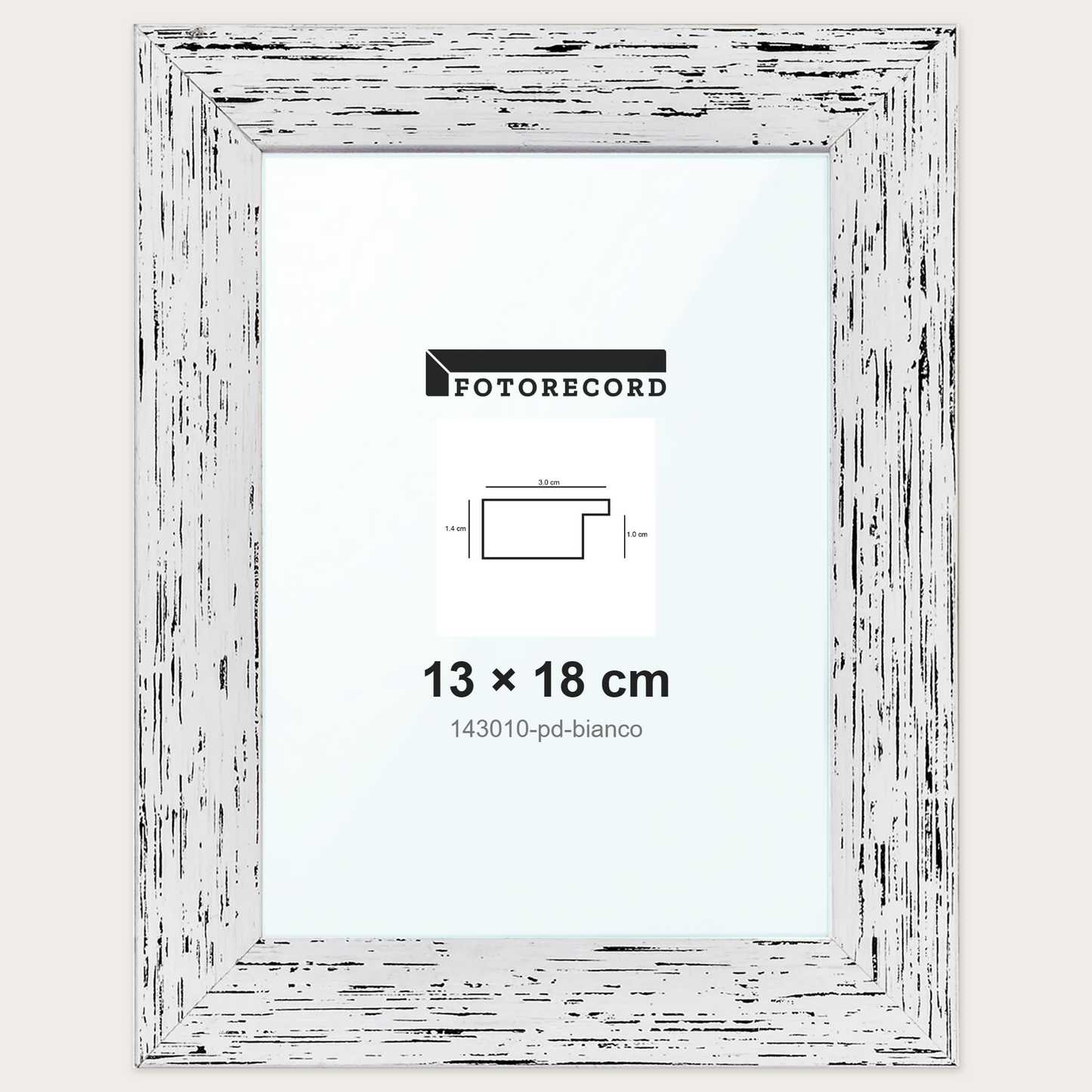 Cornice su misura 13x18 cm -- Bianco Decape | 143010-pd-bianco