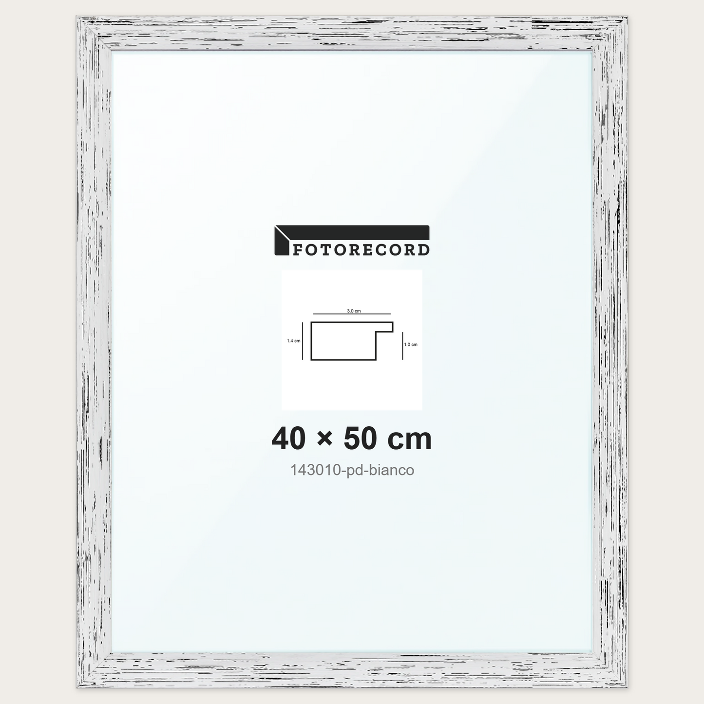 Cornice su misura 40x50 cm -- Bianco Decape | 143010-pd-bianco