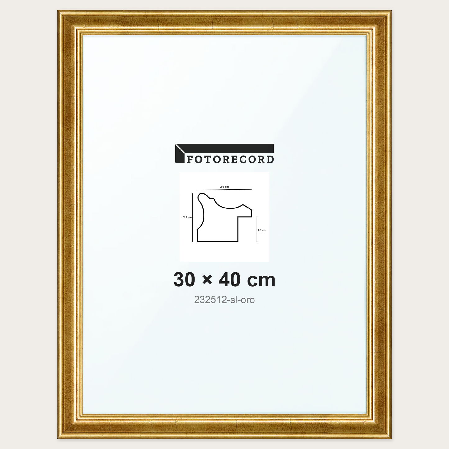 Cornice su misura 30x40 cm -- Oro Lucida | 232512-sl-oro
