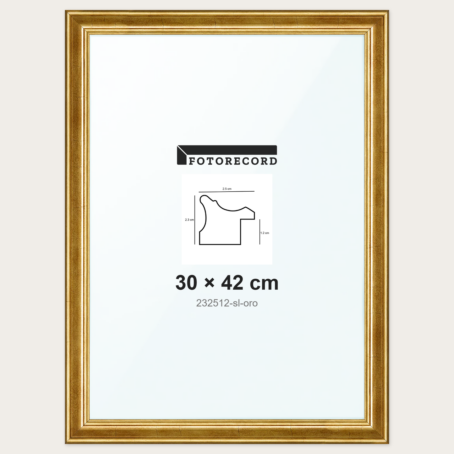 Cornice su misura 30x42 cm -- Oro Lucida | 232512-sl-oro