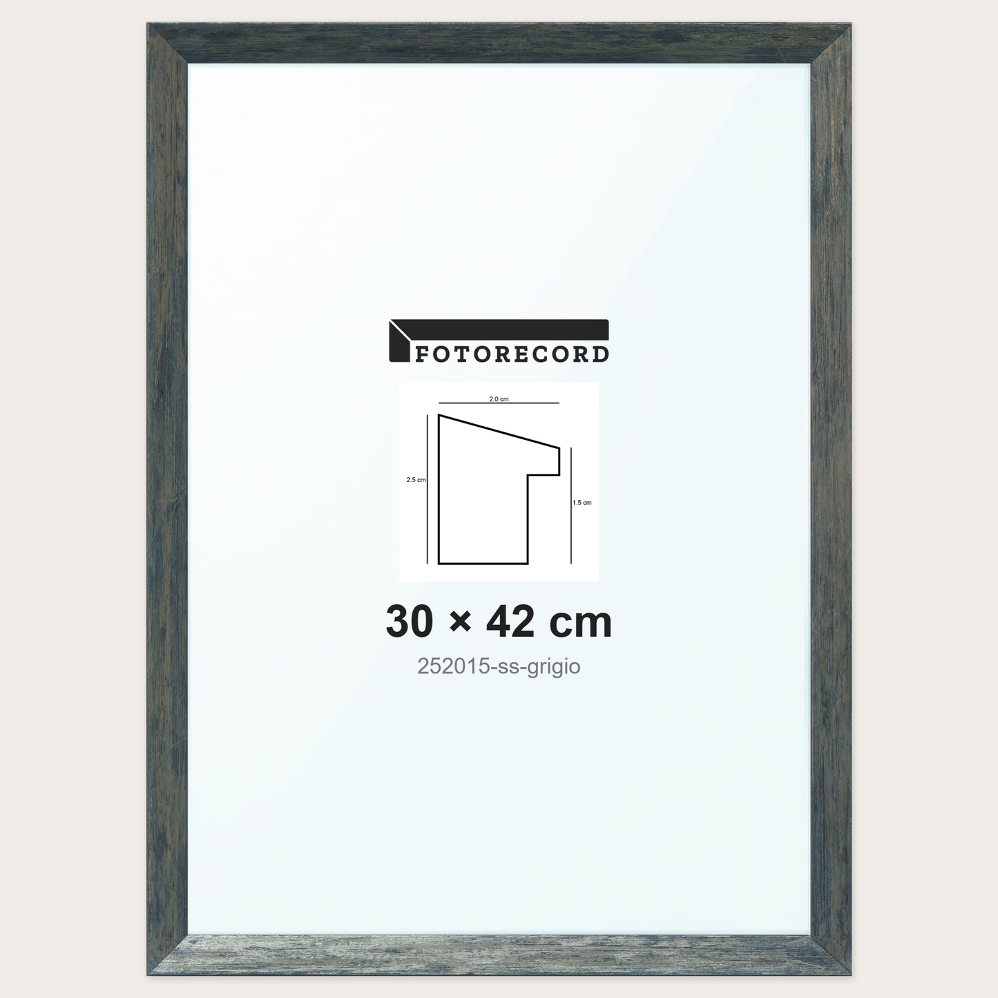 Cornice su misura 30x42 cm -- Grigio Satinata | 252015-ss-grigio