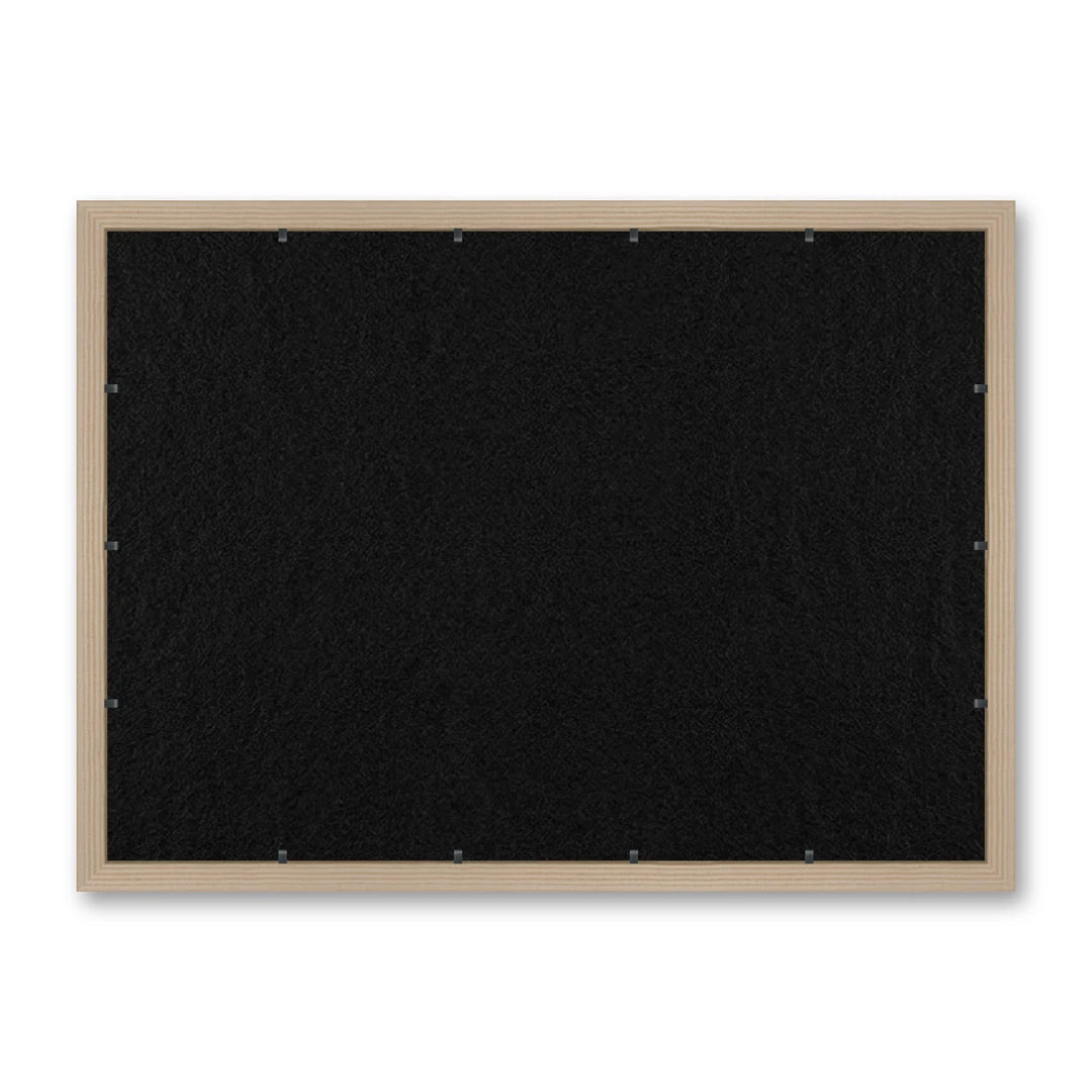 Il retro del kit cornice completa: il pannello in MDF montato nella battuta, di traverso