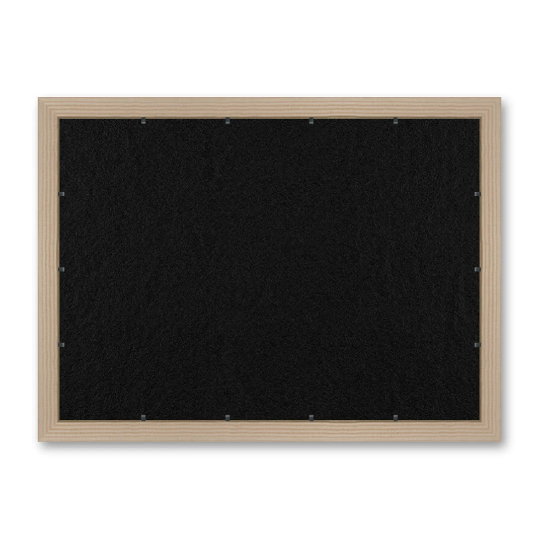 Il retro del kit cornice completa: il pannello in MDF montato nella battuta, di traverso