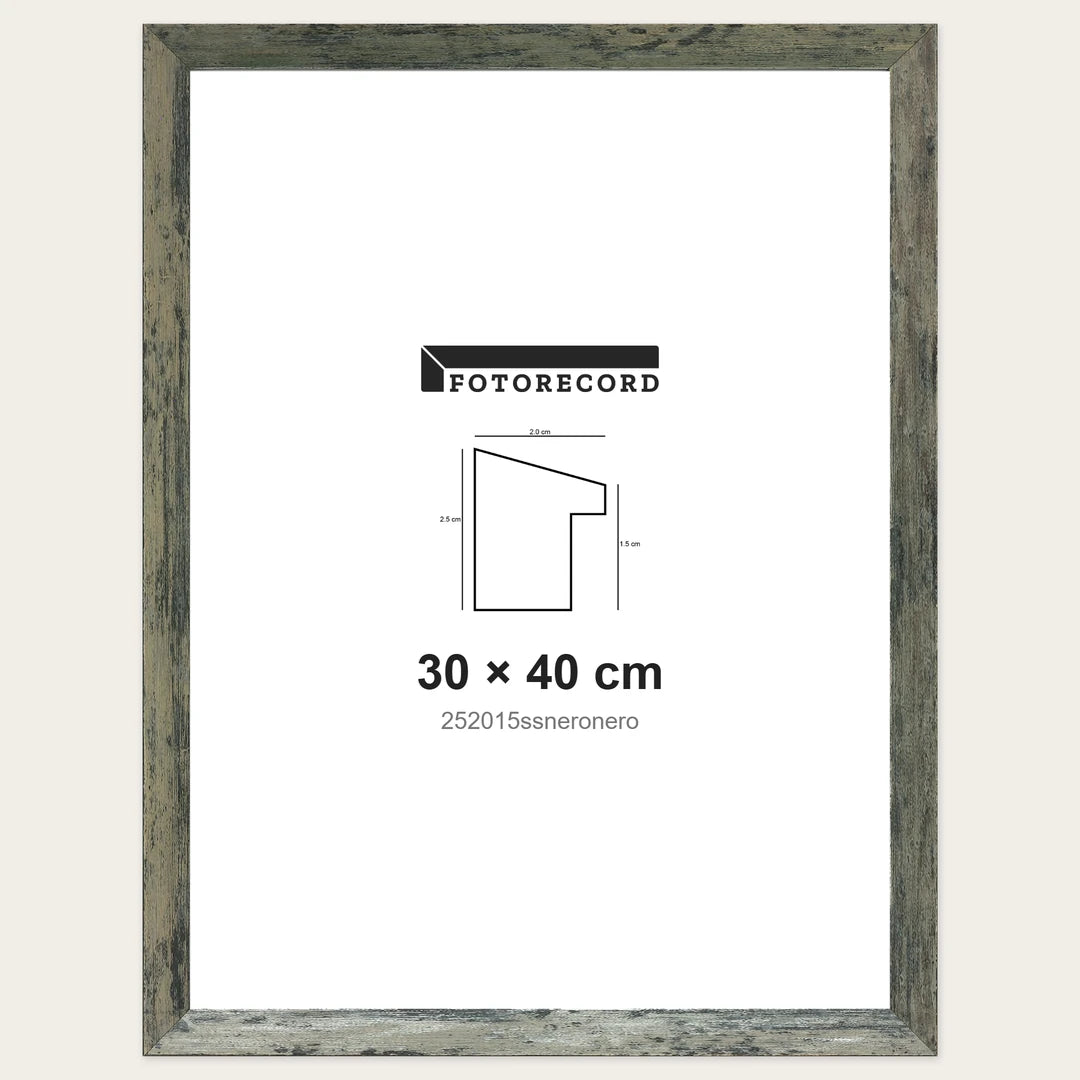 Kit Cornice Completa 30x40 cm — Nero Satinato | fras0392