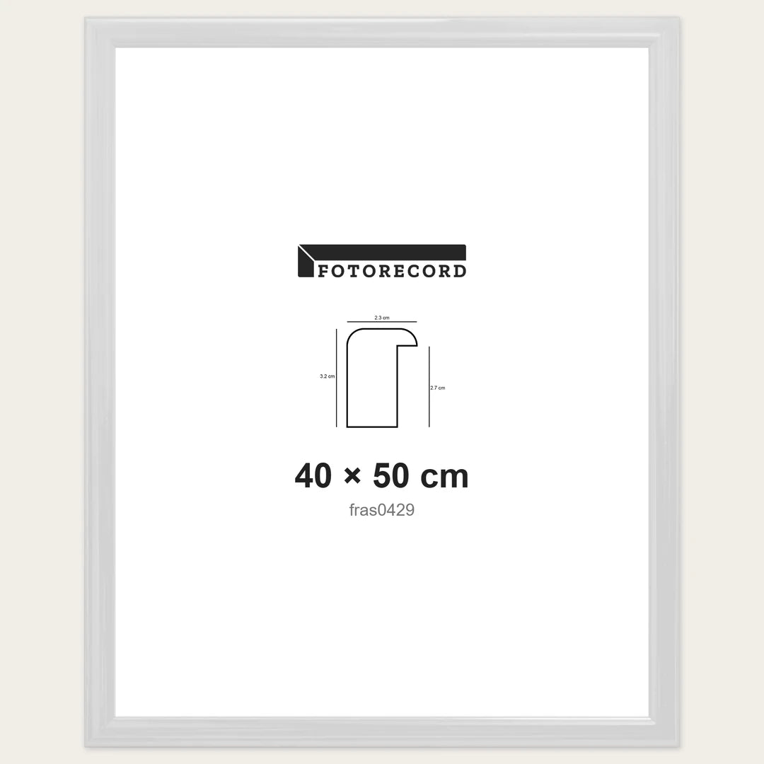Kit Cornice Completa 40x50 cm — Bianco Lucido