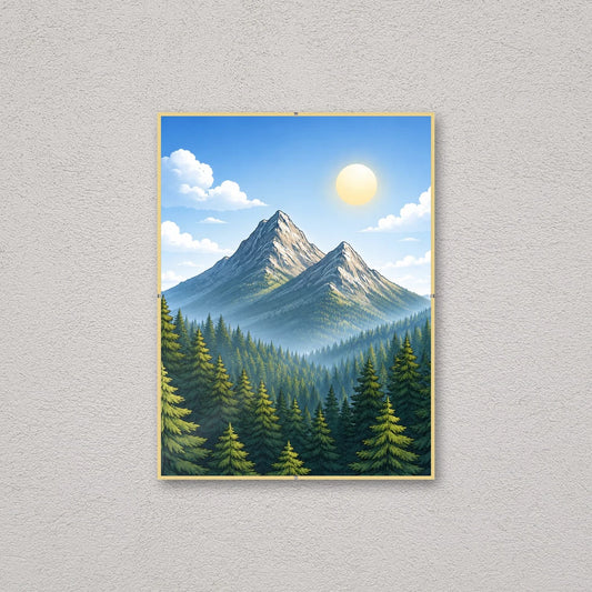 La montatura a giorno 30×40 cm a parete, con una fotografia di esempio: la stampa non e' inclusa nel kit