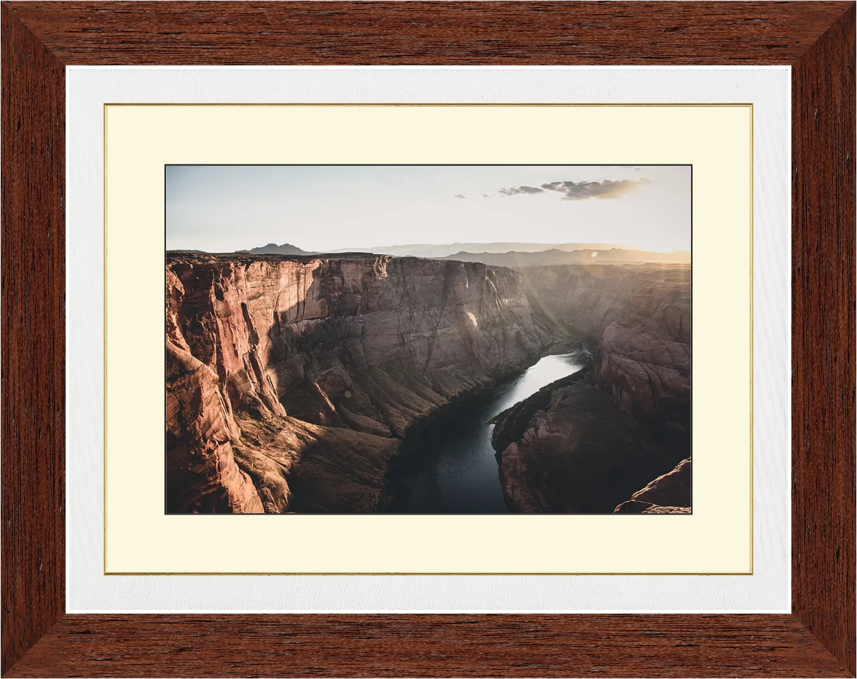 Grand Canyon — Luce del Tramonto — Opera incorniciata 45×30 cm · cornice marrone noce | Filippo Mondello