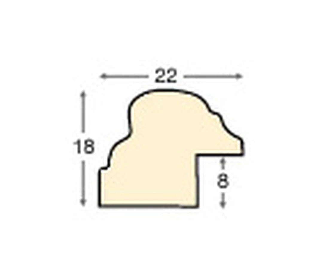 Cornice Tonda Noce con Filo Oro Ø8 cm - solo cornice