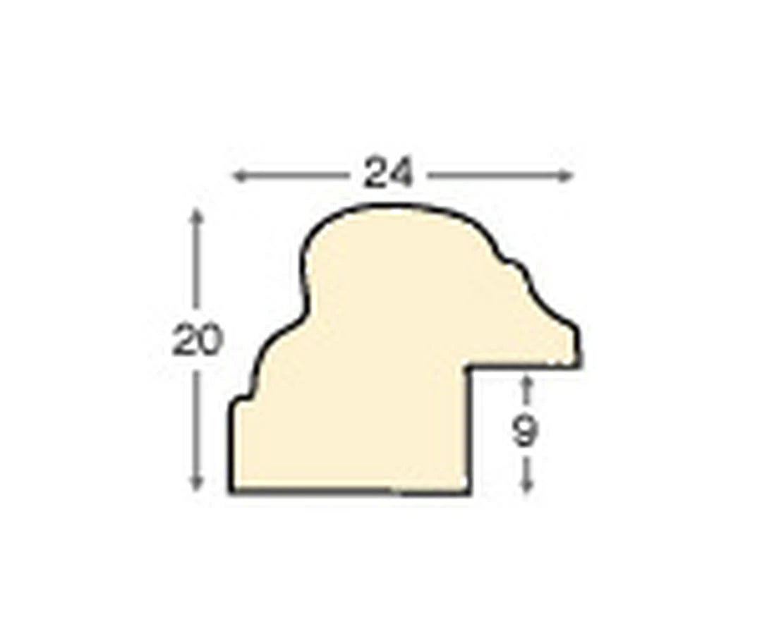 Cornice Tonda Noce con Filo Oro Ø14 cm da parete con vetro e schienale