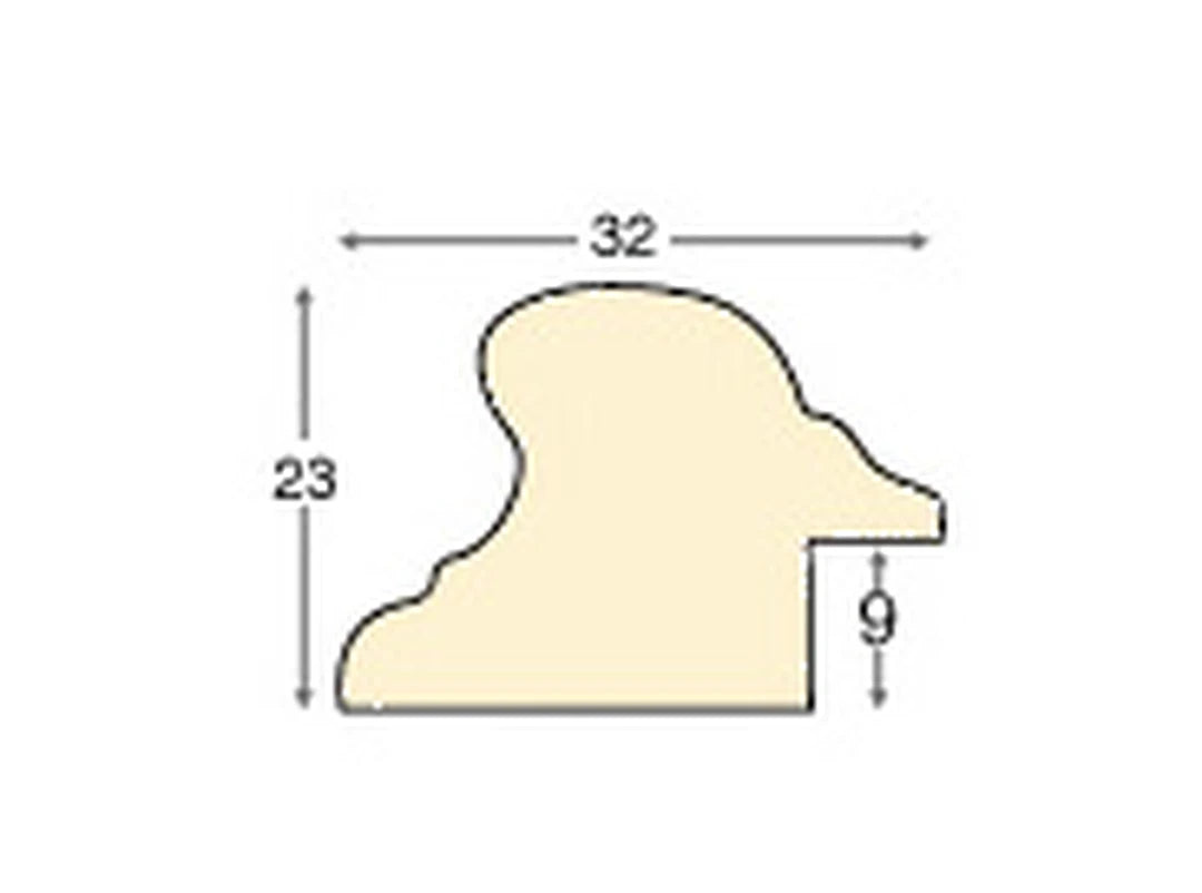 Cornice Tonda Noce con Filo Oro Ø24 cm da parete con vetro e schienale
