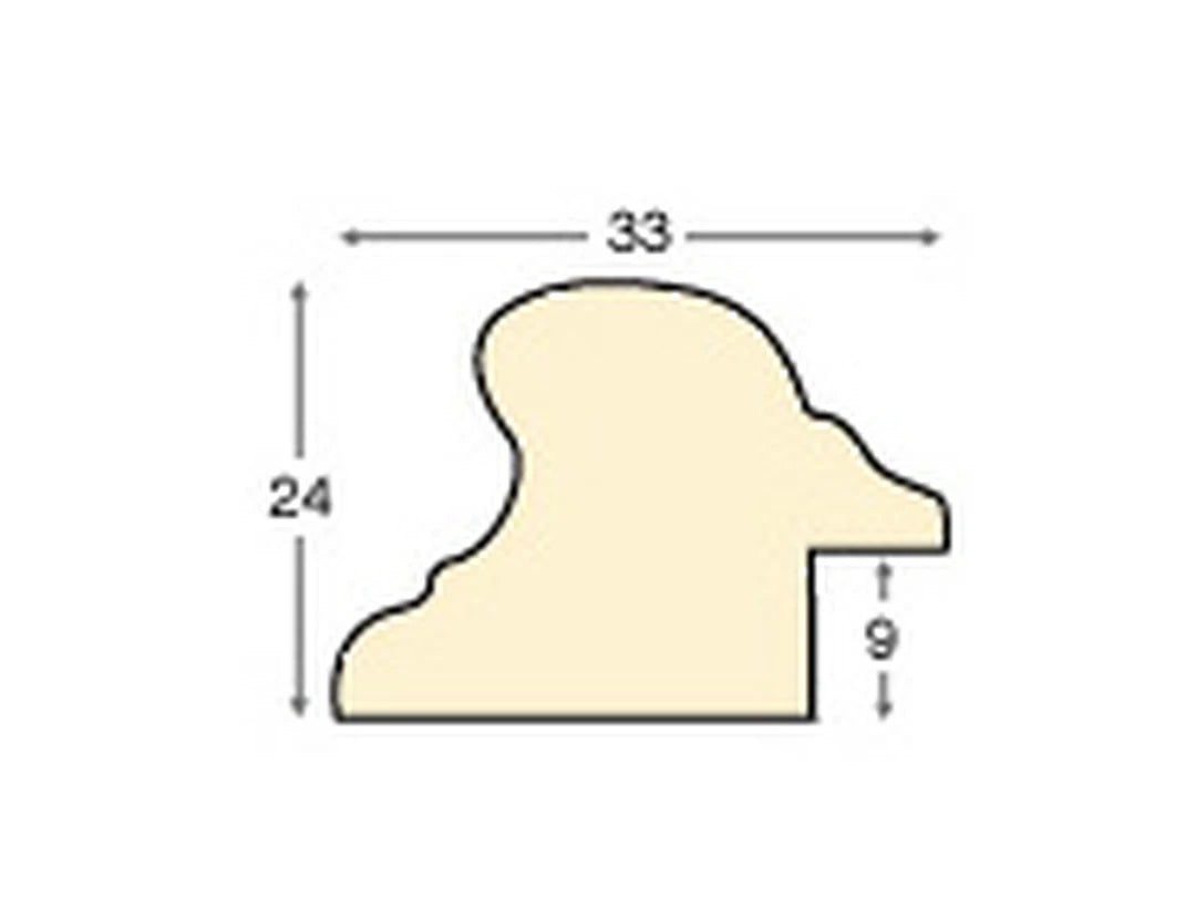 Cornice Tonda Noce con Filo Oro Ø30 cm - solo cornice