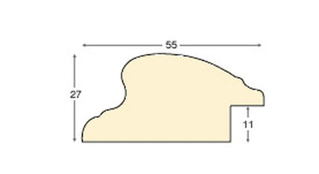 Cornice Ovale Noce con Filo Oro 50x70 cm da parete con vetro e schienale