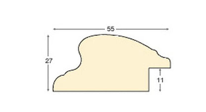 Cornice Ovale Noce con Filo Oro 50x70 cm da parete con vetro e schienale