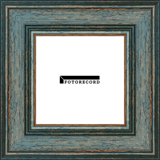 Cornice su misura Blu in Legno Decape, Blu, Stile Vintage | 204414-sd-blu