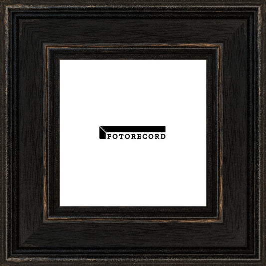 Cornice su misura Nero in Legno Decape, Nero, Stile Vintage | 204414-sd-nero