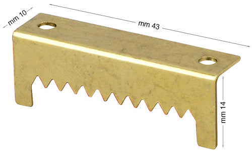 Attaccaglie dentate piegate ferro ottonato