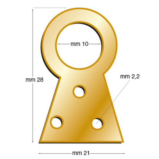 Brass-plated fixed hangers with round eyelet