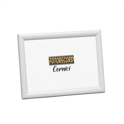 Cornice portafoto in bianco laccato con angoli arrotondati - A5L28BL Fotorecord