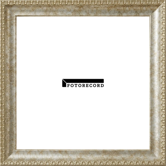 Cornice su misura Argento Anticato in Legno Satinato, Stile Classico