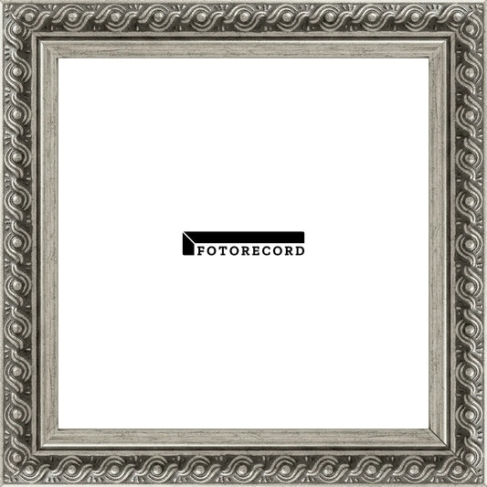 Cornice su misura Argento Nero Anticato in Legno Satinato, Stile Moderno