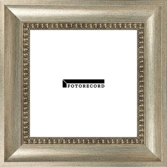 Cornice su misura Argento Screziato in Legno Satinato, Stile Classico