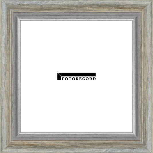 Cornice su misura Beige Filo Argento in Legno Satinato, Stile Classico